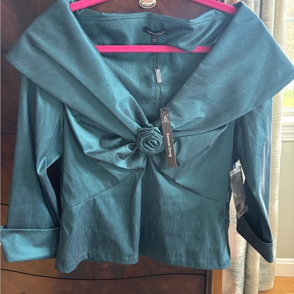 Samuel Dong Deep Teal Elegant Top - Picture 4 of 5